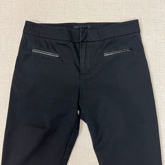 Sanctuary Pants Womens M/L Medium Large Black City Peg Twill Faux Leather Slim - Picture 5 of 11